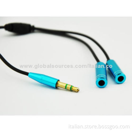 Latest Y adapter 3.5mm stereo jack audio aux cable